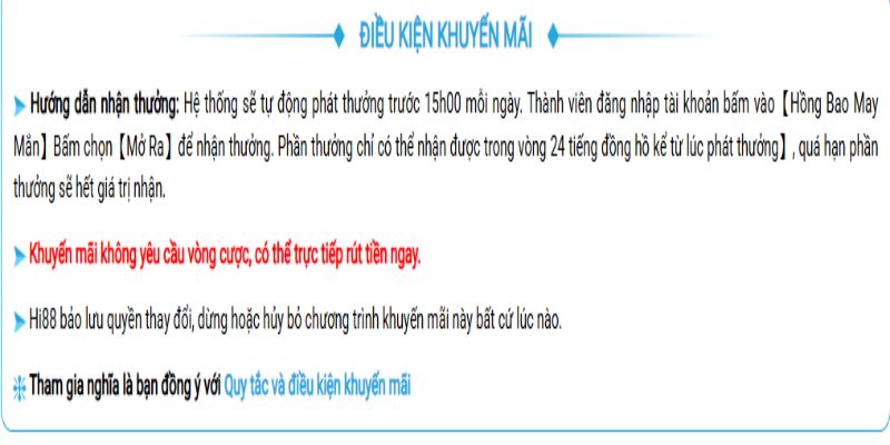 Lưu ý và điều khoản quan trọng khi tham gia khuyến mãi Hi88